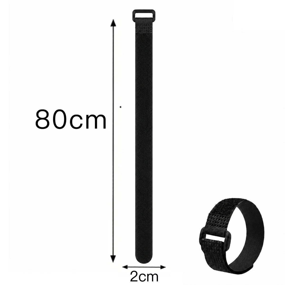 Hook and Loop Straps Reusable Organizer Black Nylon Fastener Cable Ties Adjustable Wire Wrapping Cable Cord Management