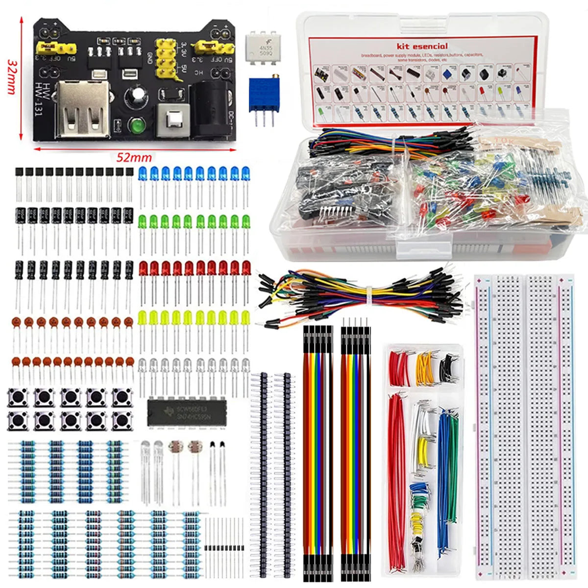 Electronic Components 830 Hole-Breadboard Kit Electrolytic C