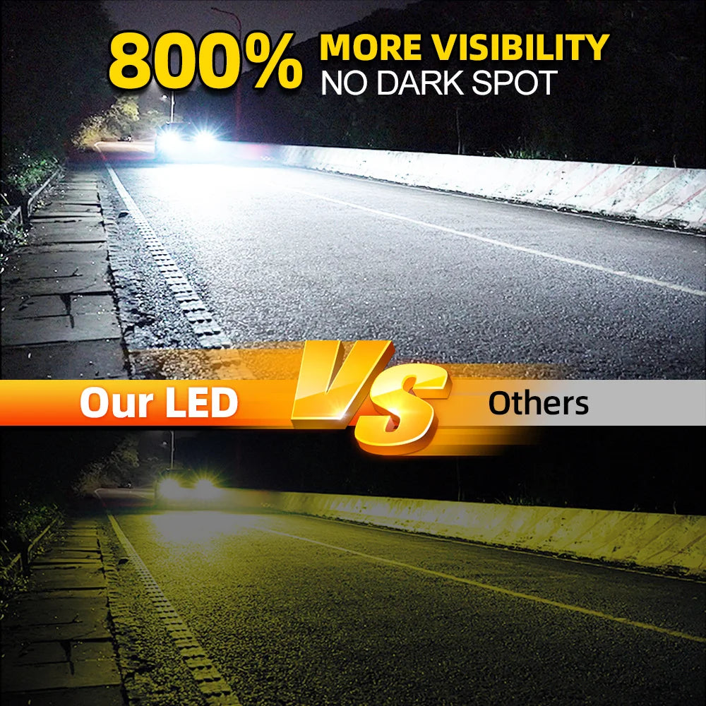 2/4Pcs 30000LM 6000K Super Bright LED Headlight H7 Canbus Ca