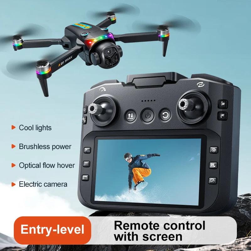 ZNLYRION RC Drone K21MAX Foldable Brushless Drone With Scree