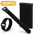 Hook and Loop Straps Reusable Organizer Black Nylon Fastener
