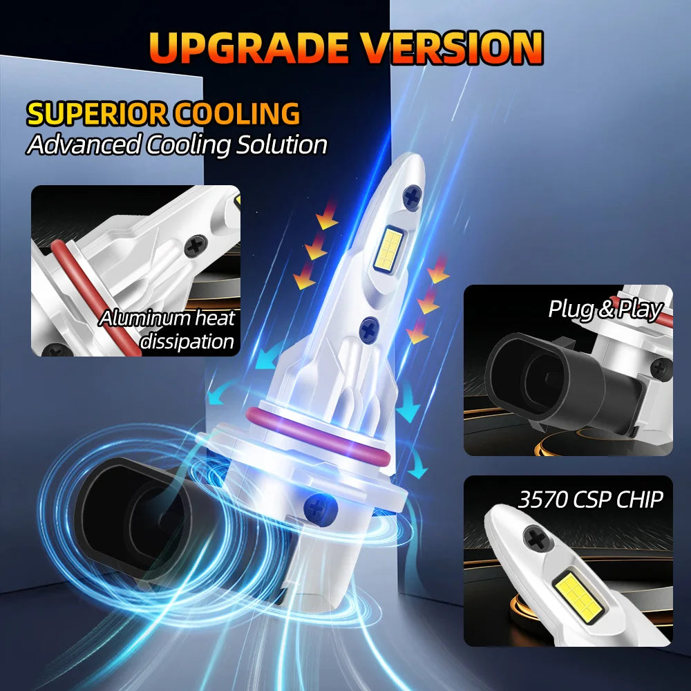2/4Pcs LED Bulb Headlight 6000K 30000LM Powerful Best Car La