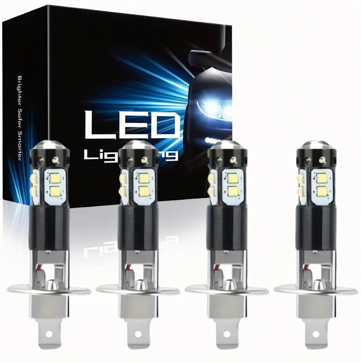 4Pcs H1 Super White LED Headlight Bulbs Kit High Low Beam Fo