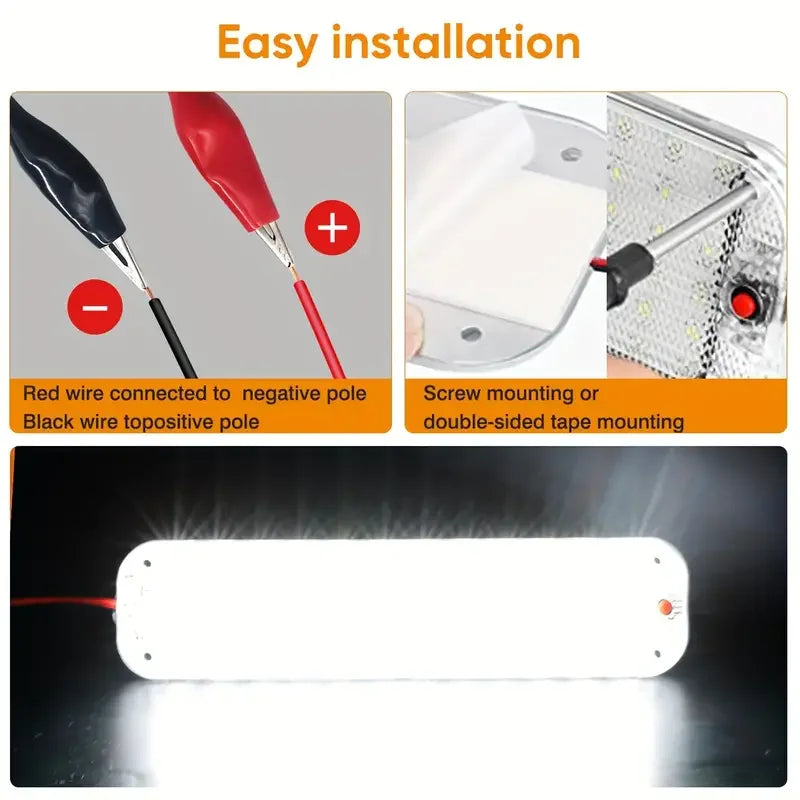 12V-80V High Brightness LED Panel Light Bar 72LED Car Interi