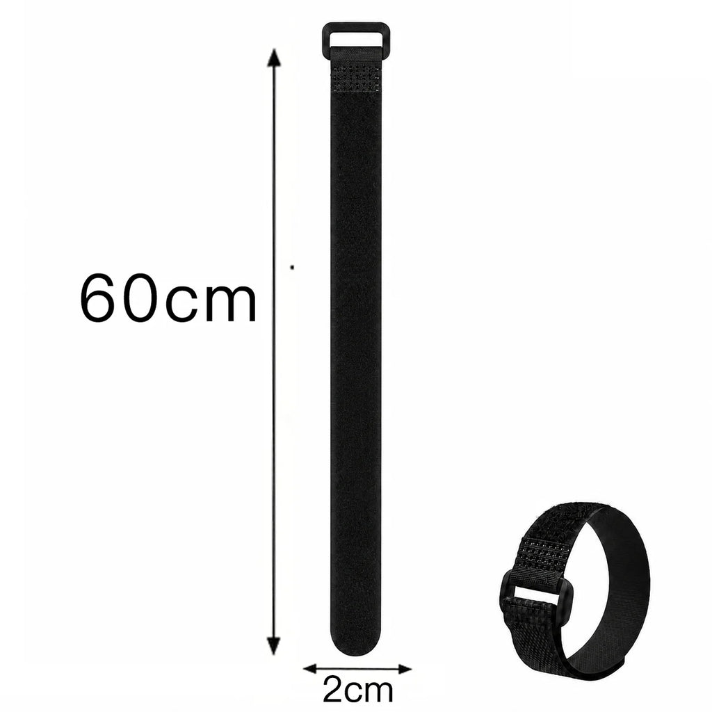 Hook and Loop Straps Reusable Organizer Black Nylon Fastener Cable Ties Adjustable Wire Wrapping Cable Cord Management