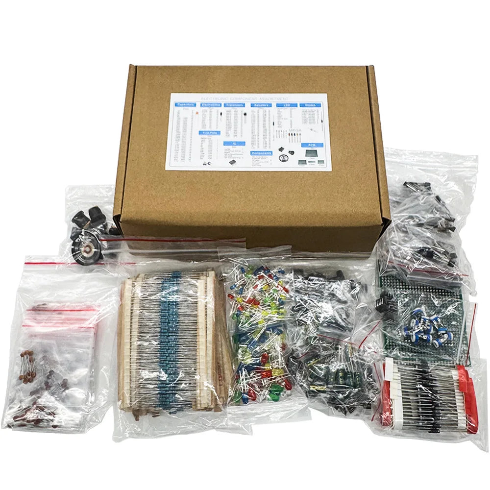1900PCS Electronic Component Kit Capacitors Resistors Transi