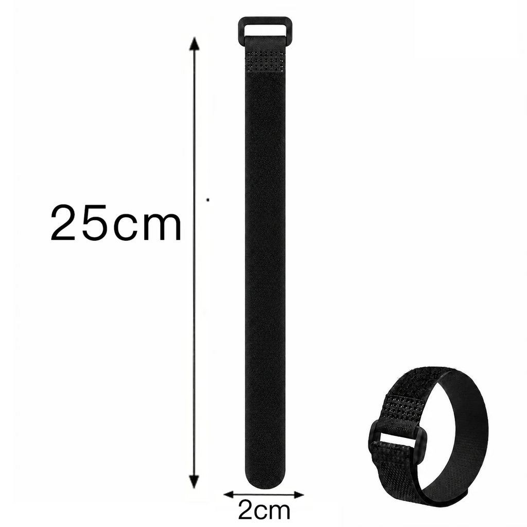 Hook and Loop Straps Reusable Organizer Black Nylon Fastener Cable Ties Adjustable Wire Wrapping Cable Cord Management