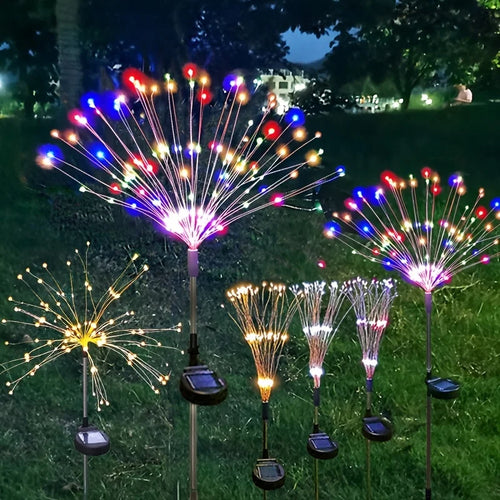 1 Pack Solar Fireworks Lights Outdoor Holiday Lighting Firew