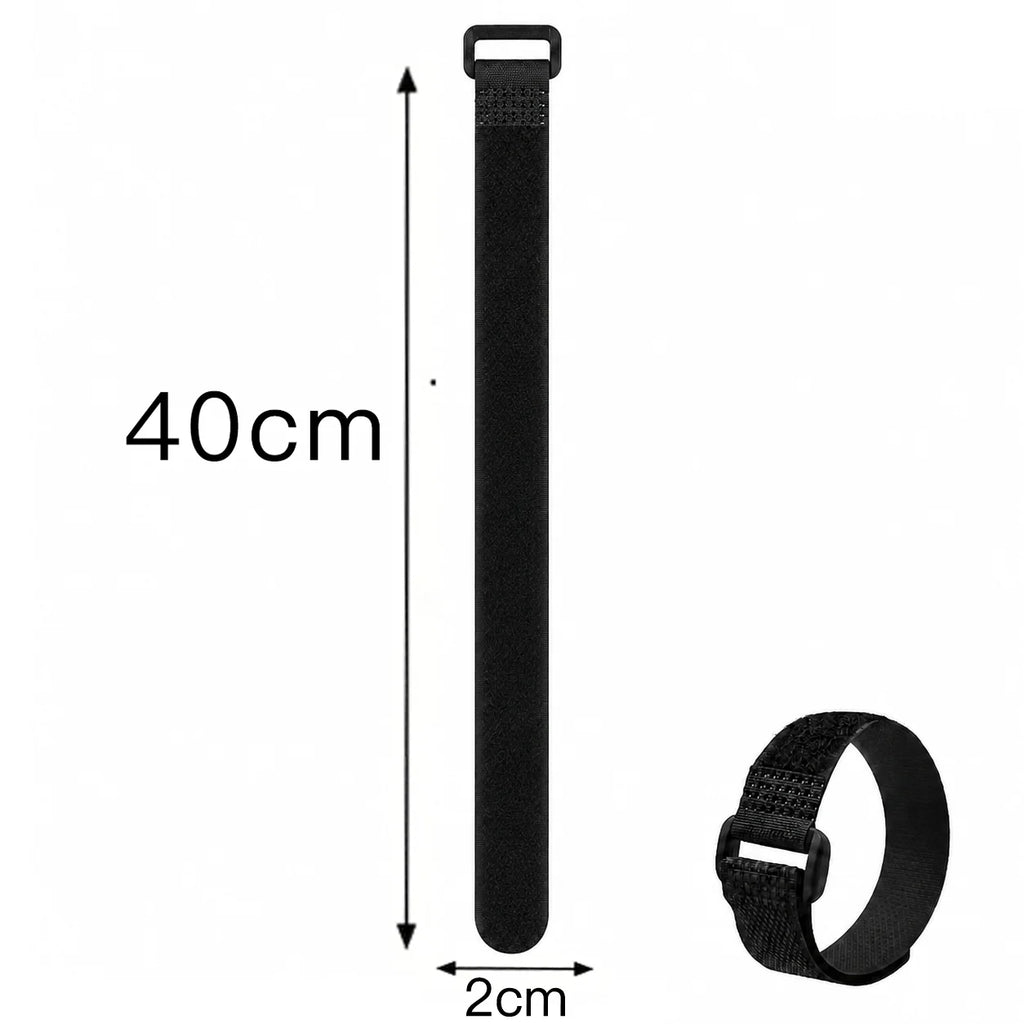 Hook and Loop Straps Reusable Organizer Black Nylon Fastener Cable Ties Adjustable Wire Wrapping Cable Cord Management