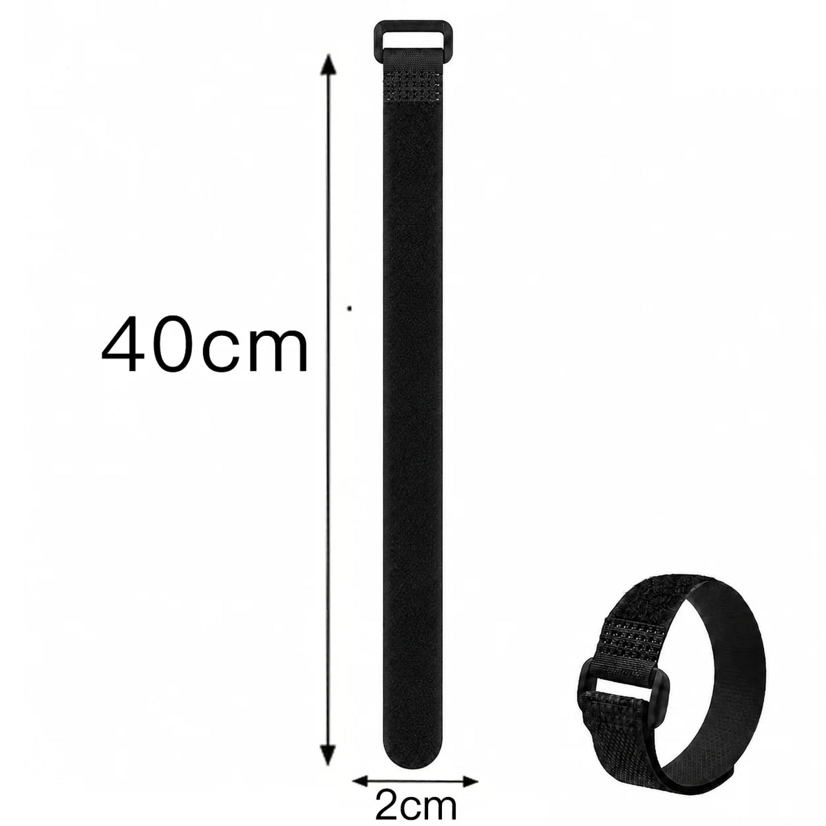 Hook and Loop Straps Reusable Organizer Black Nylon Fastener Cable Ties Adjustable Wire Wrapping Cable Cord Management