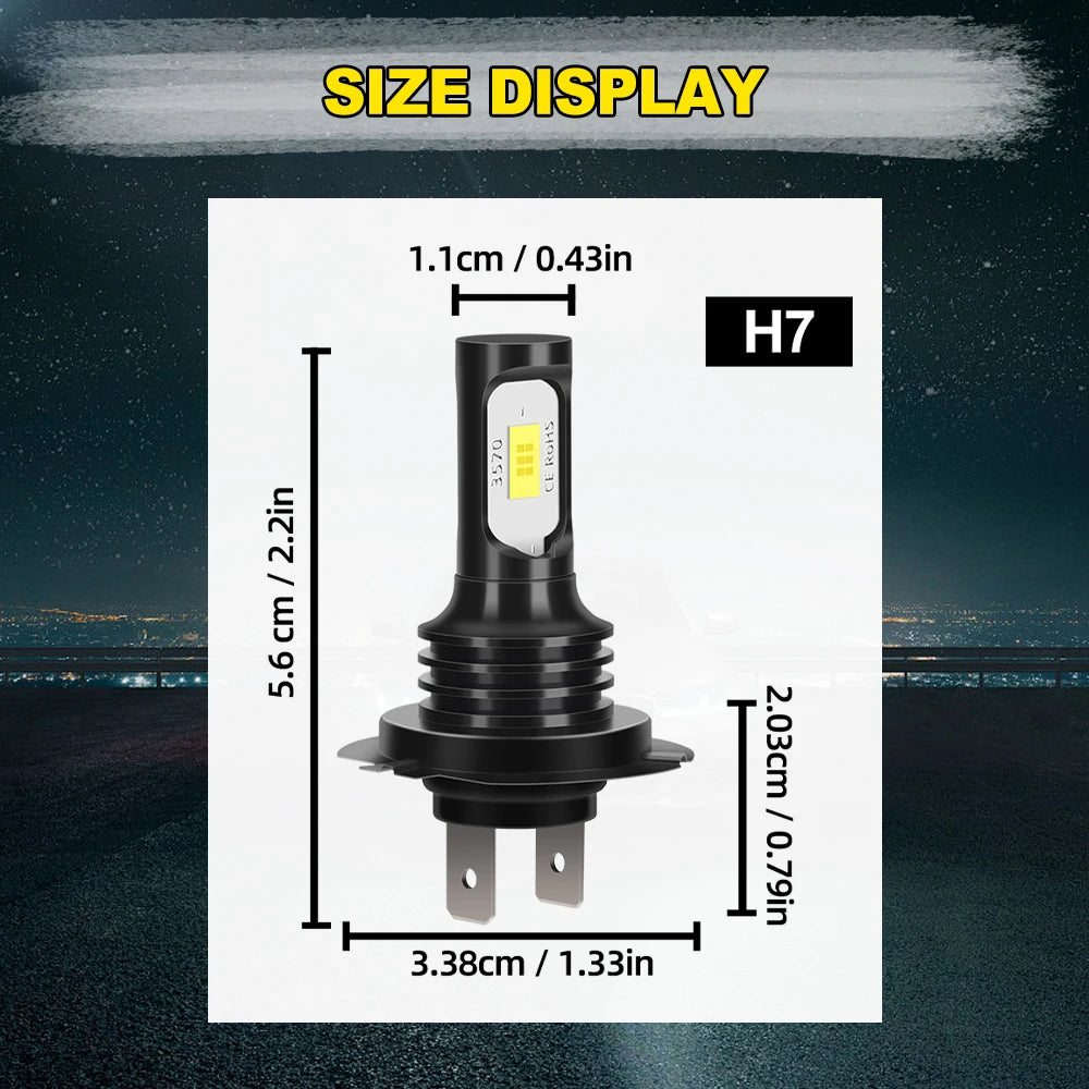 4PCS H1+H7 6000K Combo LED Headlight High Low Beam Bulbs Kit