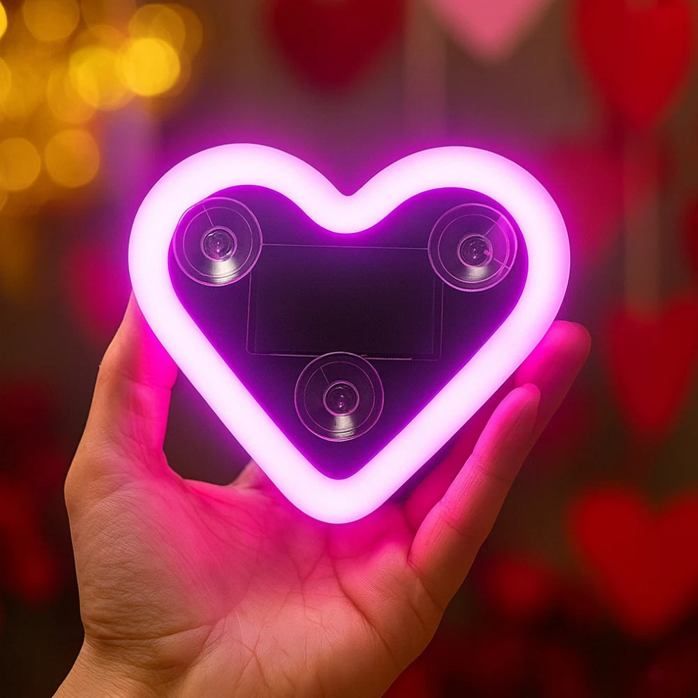 Heart Shape LED Light Solar-Powered Accent Ambient USB Charg