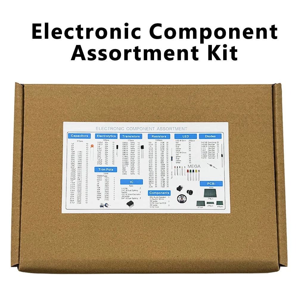 1900PCS Electronic Component Kit Capacitors Resistors Transi