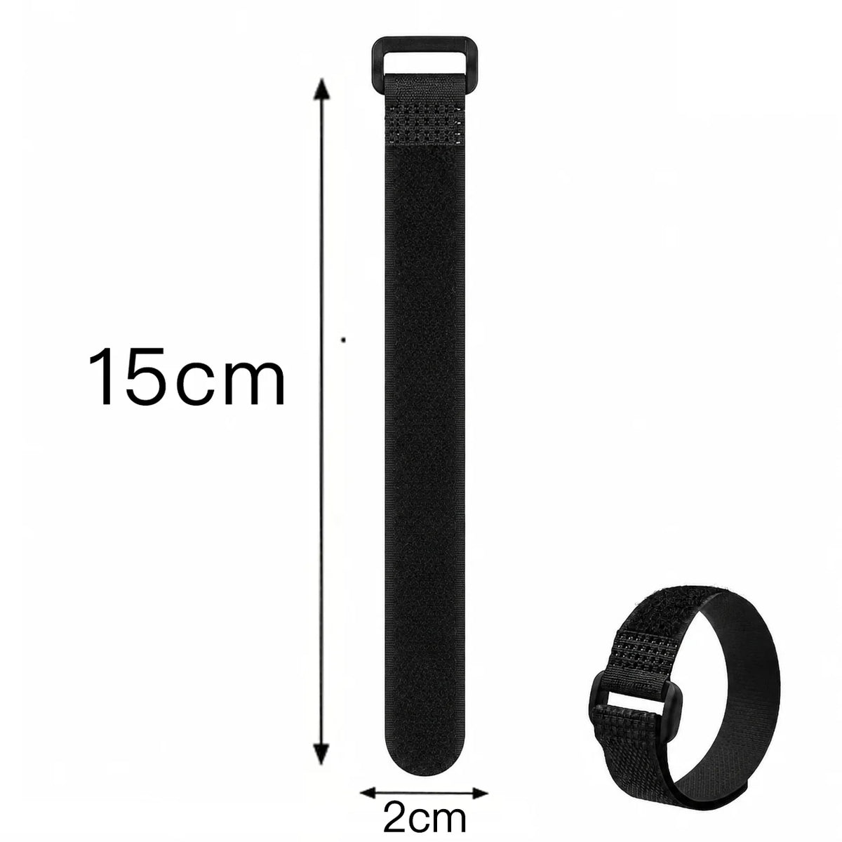 Hook and Loop Straps Reusable Organizer Black Nylon Fastener Cable Ties Adjustable Wire Wrapping Cable Cord Management