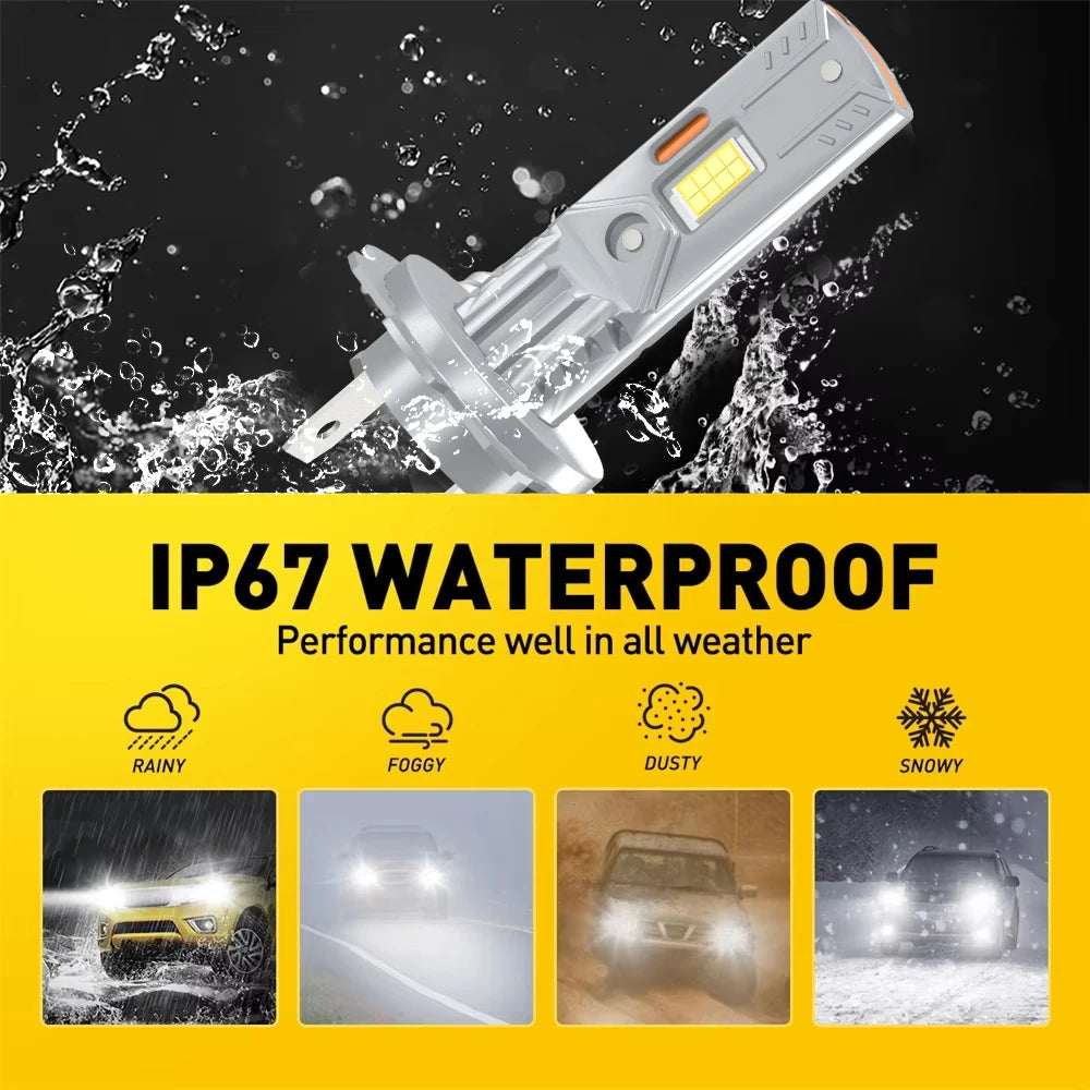 2x H7 Headlight Bulb 30000LM LED Car Light Upgrade 6000K Lam