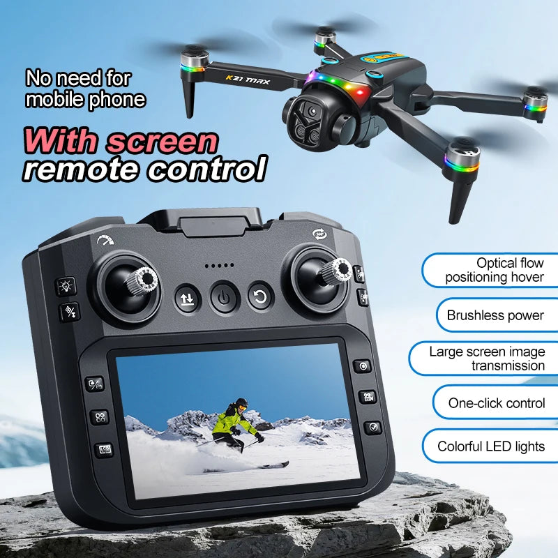 ZNLYRION RC Drone K21MAX Foldable Brushless Drone With Scree