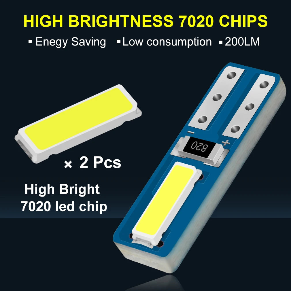 10Pcs T5 Led Bulb Canbus W3W 74 286 W1.2W Super Bright Car I