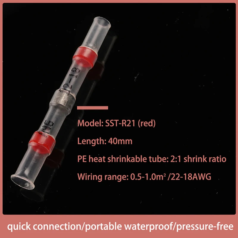 25/50PCS Heat Shrinkable Wire Connectors SST Waterproof Slee