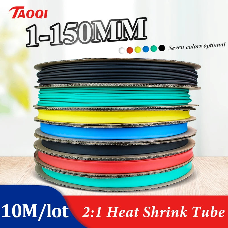 10 METER/LOT BLACK 1/2/3/4/5/6/8/10/10/12/14/16/18/20mm Heat