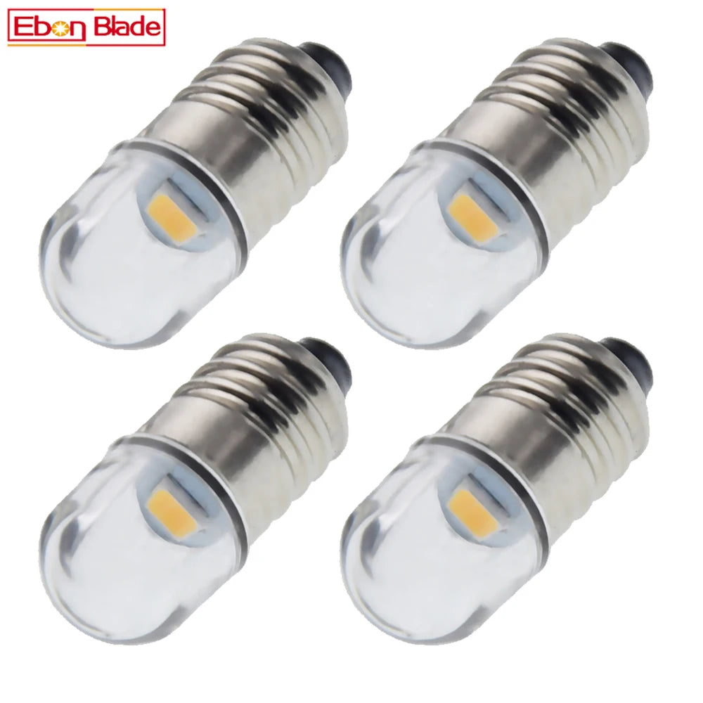 4/8 Pcs 3V 4.5V 6V 12V Warm White E10 1447 Screw Base Minuat