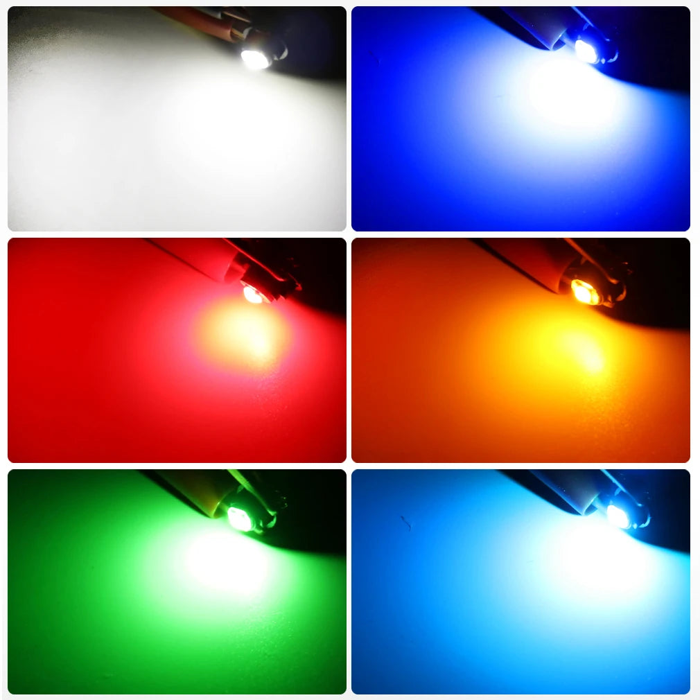10Pcs T3 T4.2 T4.7 Led Bulb Canbus Super Bright Car Interior