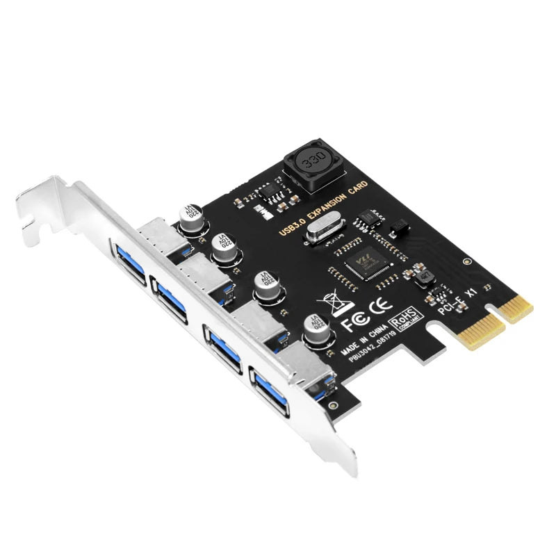 4 Port USB 3.0 PCI-E Expansion Card PCI Express PCIe USB 3.0