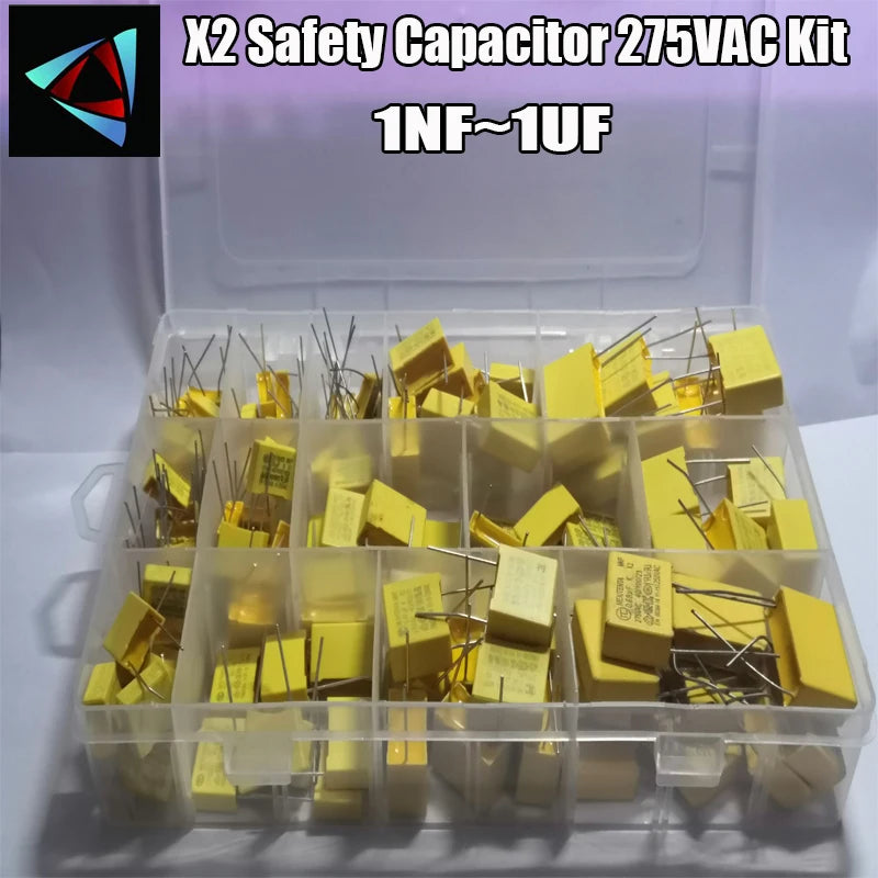 135PCS 14Values X2 Safety Capacitor 275VAC 102K-105K 1NF 1UF
