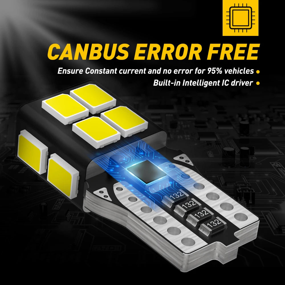 AUXITO T10 Car LED Bulb W5W LED Canbus 194 168 2825 Lamp Car