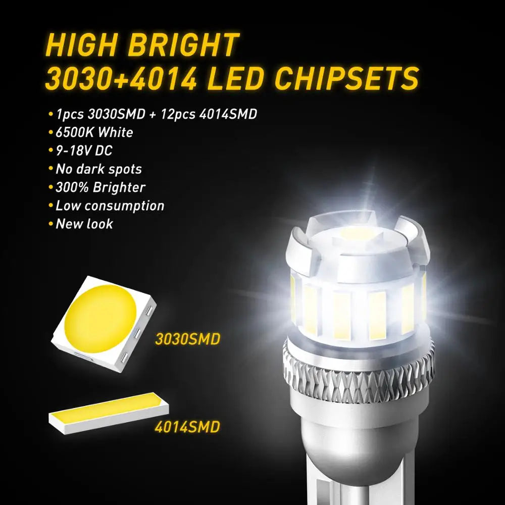 2x W5W LED T10 LED Bulbs Canbus 4014 3020 SMD For Car Parkin