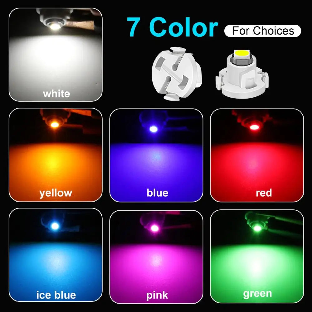 10Pcs T3 LED T4.2 T4.7 Led Bulb Canbus 3030SMD Car Interior 