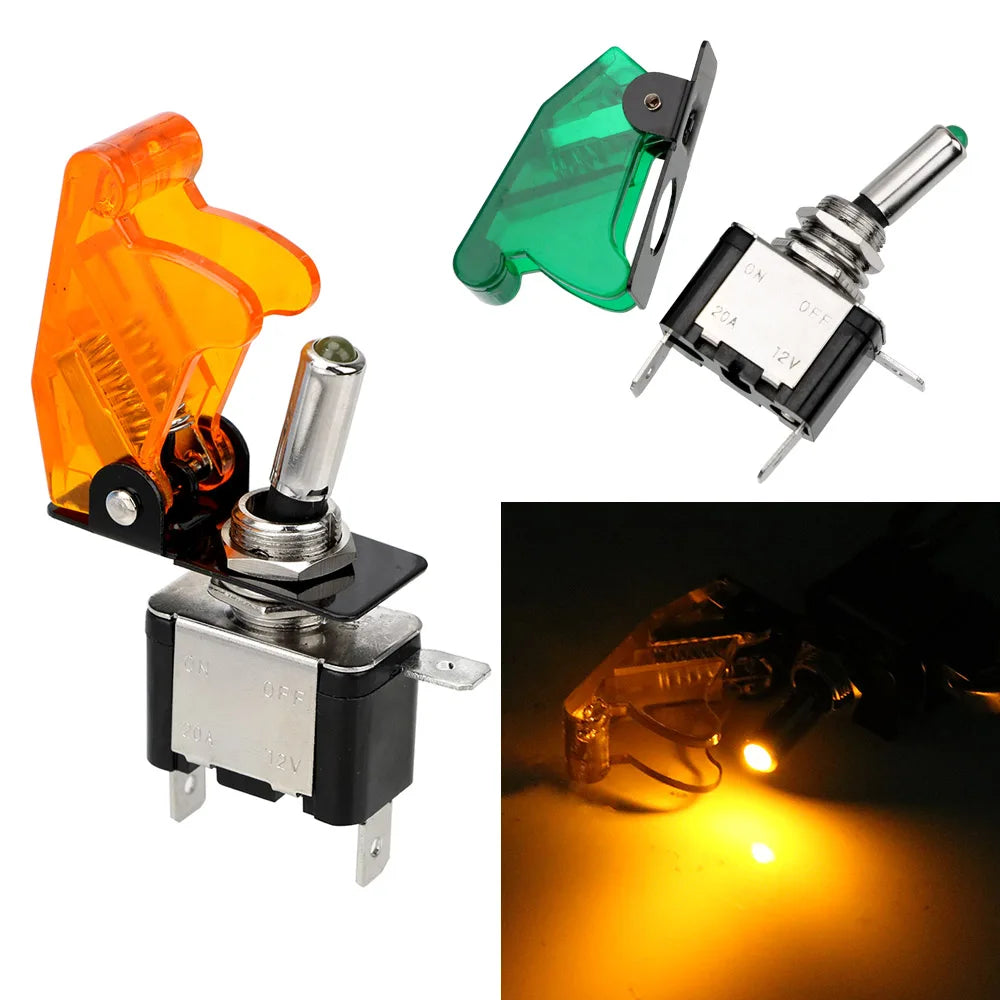 12V SPST Toggle Rocker Switch LED Light for Ignitions Boost 