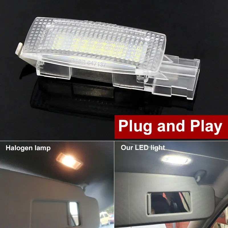 2Pcs LED Interior Sun Visor Vanity Mirror Light Reading Lamp