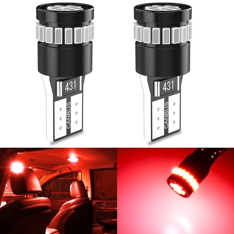 Katur 2pcs T10 W5W Led Canbus Bulbs 194 168 30SMD 3014 White 12V led Car Interior Reading Parking Lights for BMW Audi Mercedes