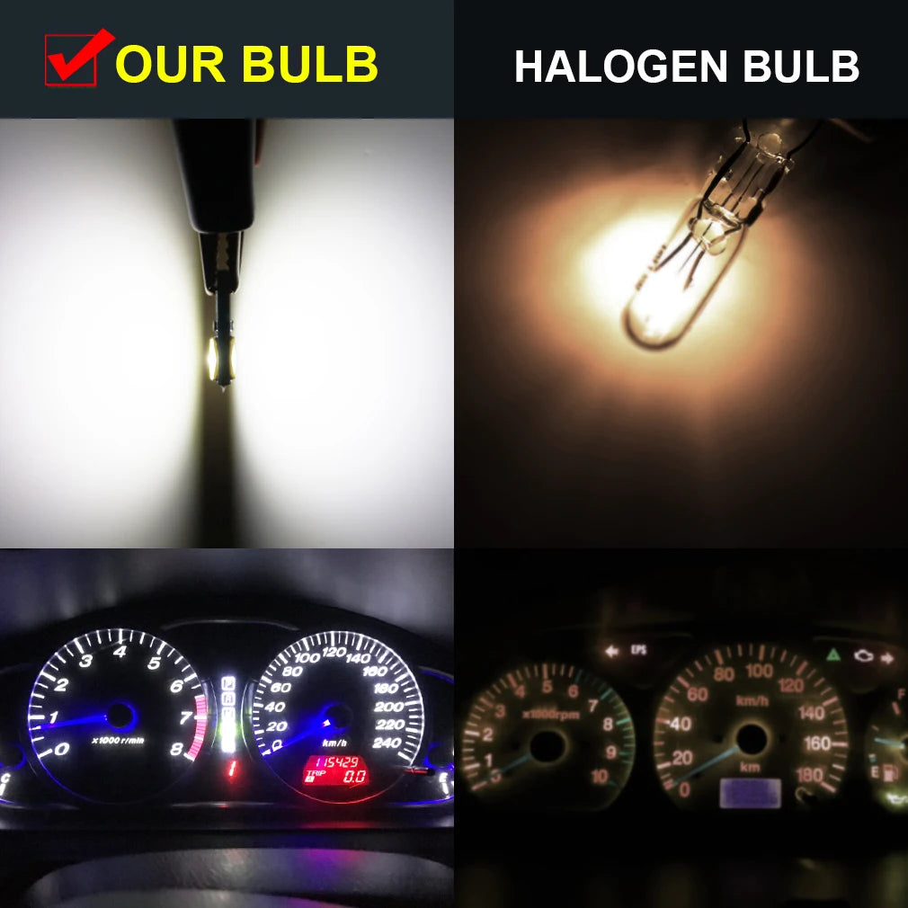 10Pcs T5 Led Bulb Canbus W3W 74 286 W1.2W Super Bright Car I