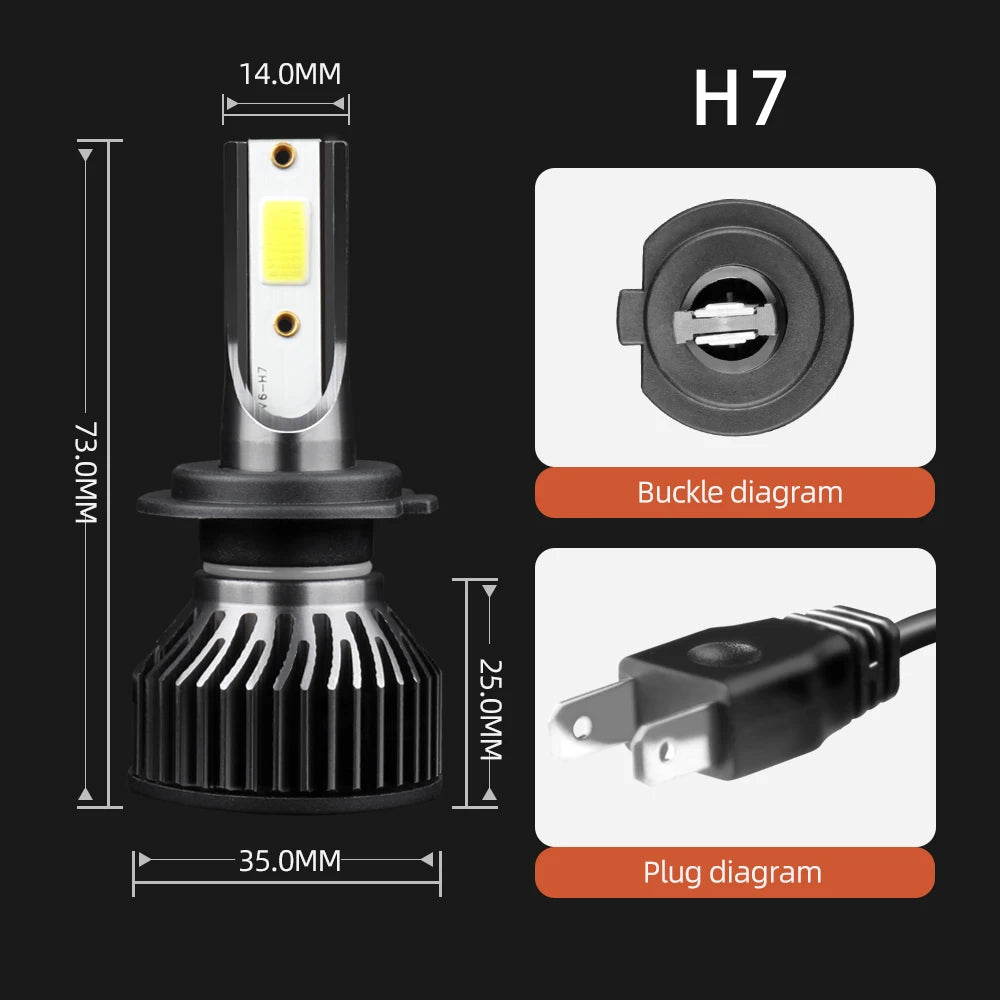 6x LED Headlight Kit HB3 High H7 Low Combo Bulbs+Car H11 Fog
