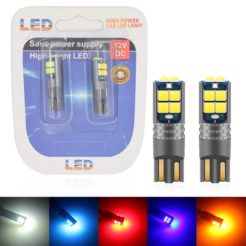 2PCS CANBUS 12-24V W5W T10 LED 3030 LED 10SMD Car Interior R