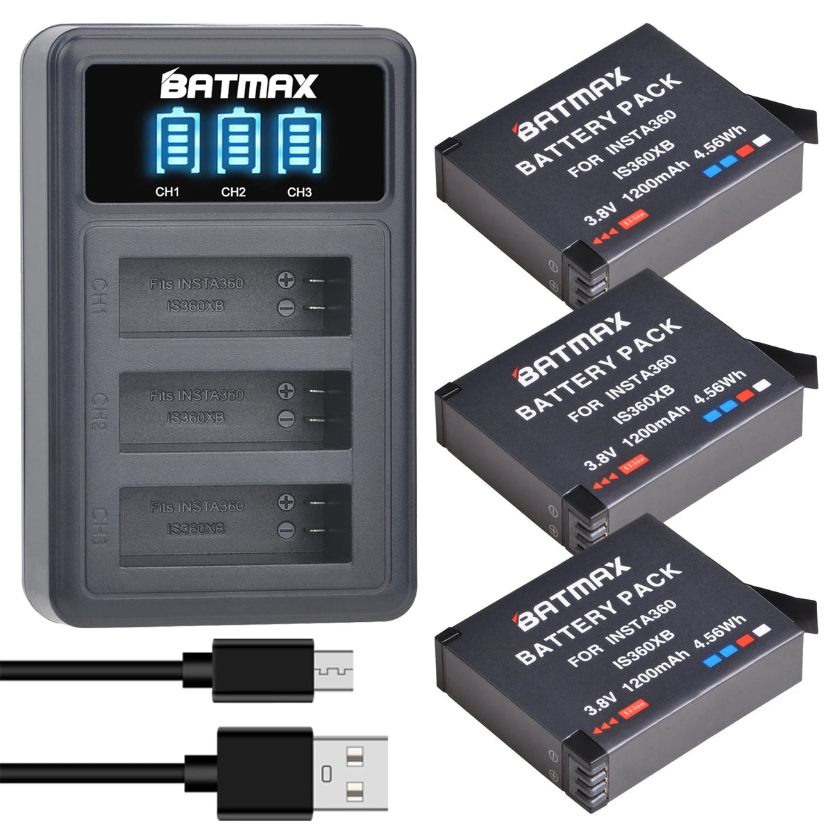 Batmax 1200mAh Insta360 One X Camera Battery IS360XB Replace