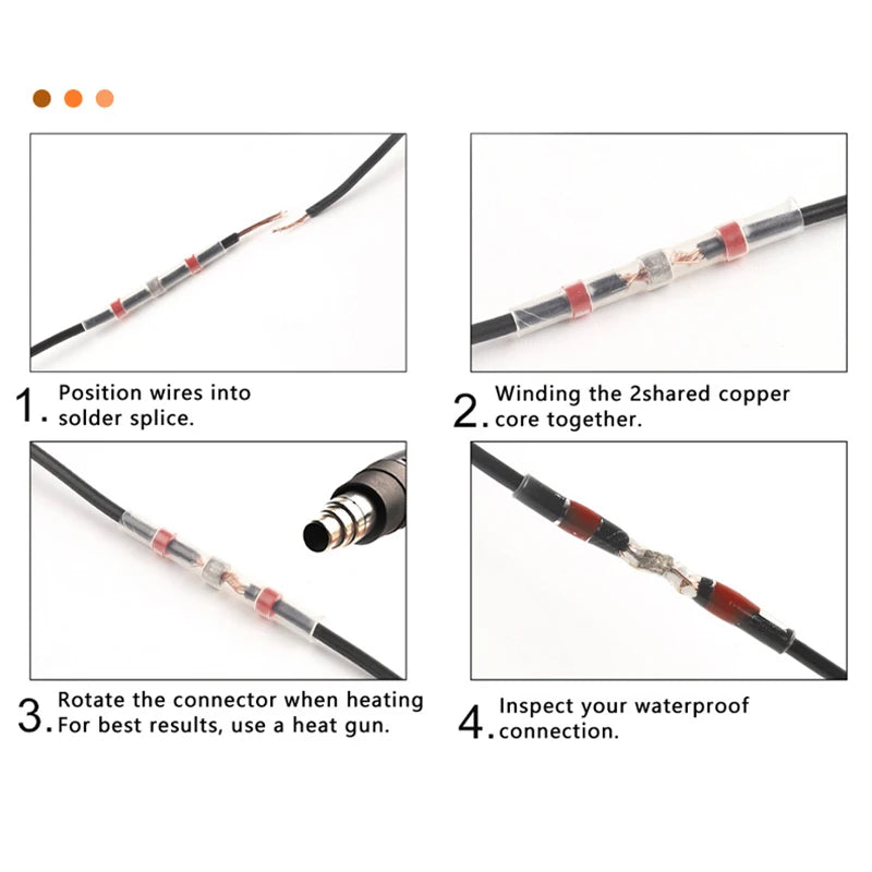 25/50PCS Heat Shrinkable Wire Connectors SST Waterproof Slee