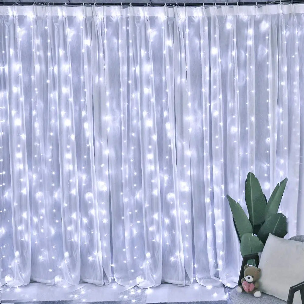 Led Icicle Curtain String Lights Fairy Christmas Lights Garl
