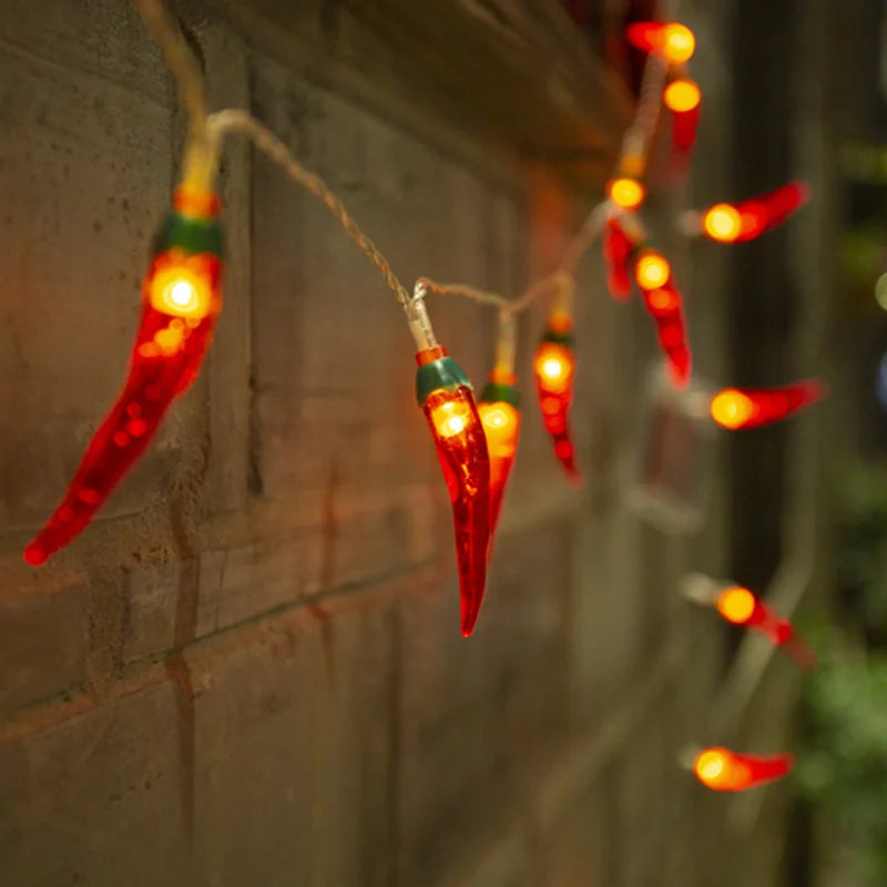 Creative LED Red Chilli String Lights Battery/USB New Year s