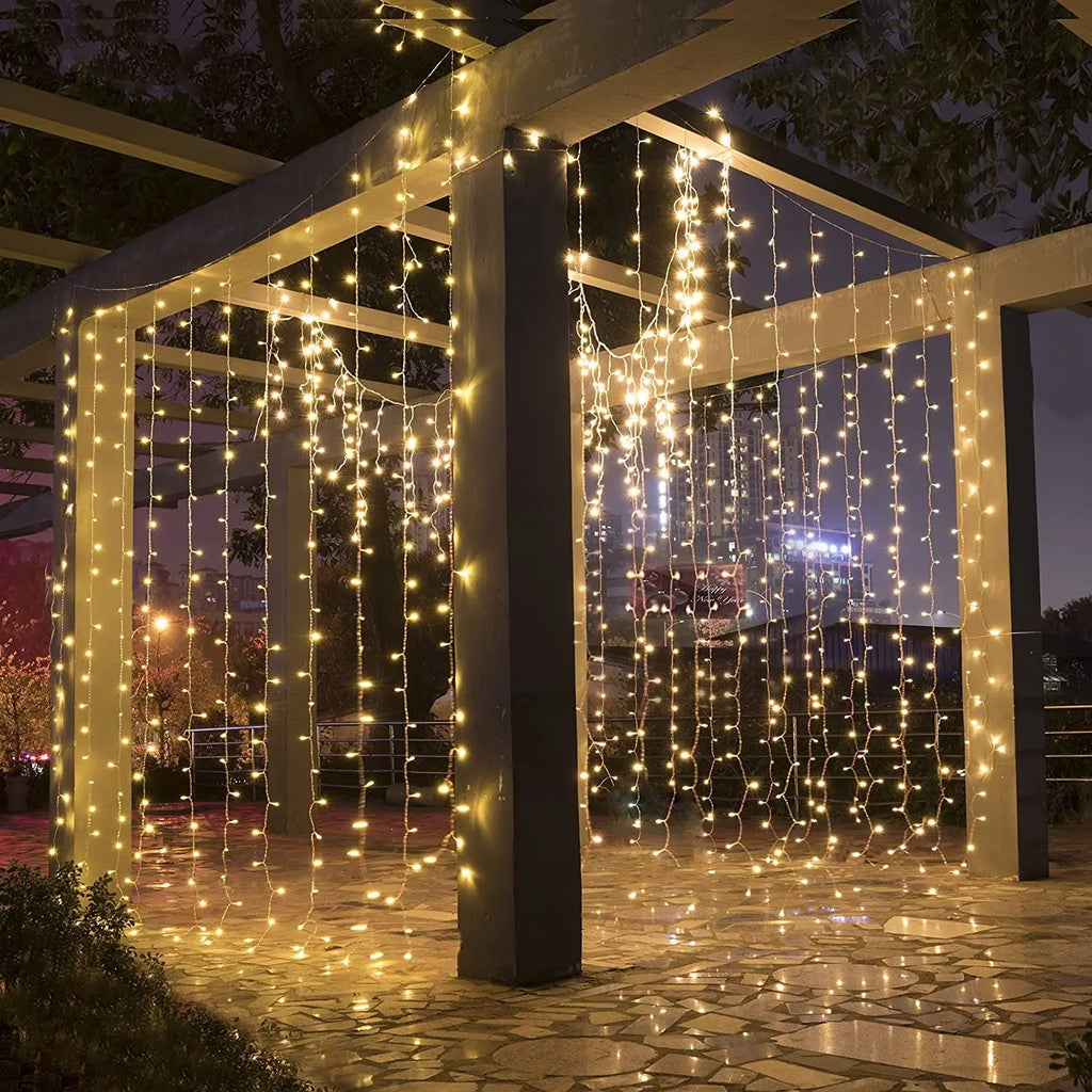 Led Icicle Curtain String Lights Fairy Christmas Lights Garl