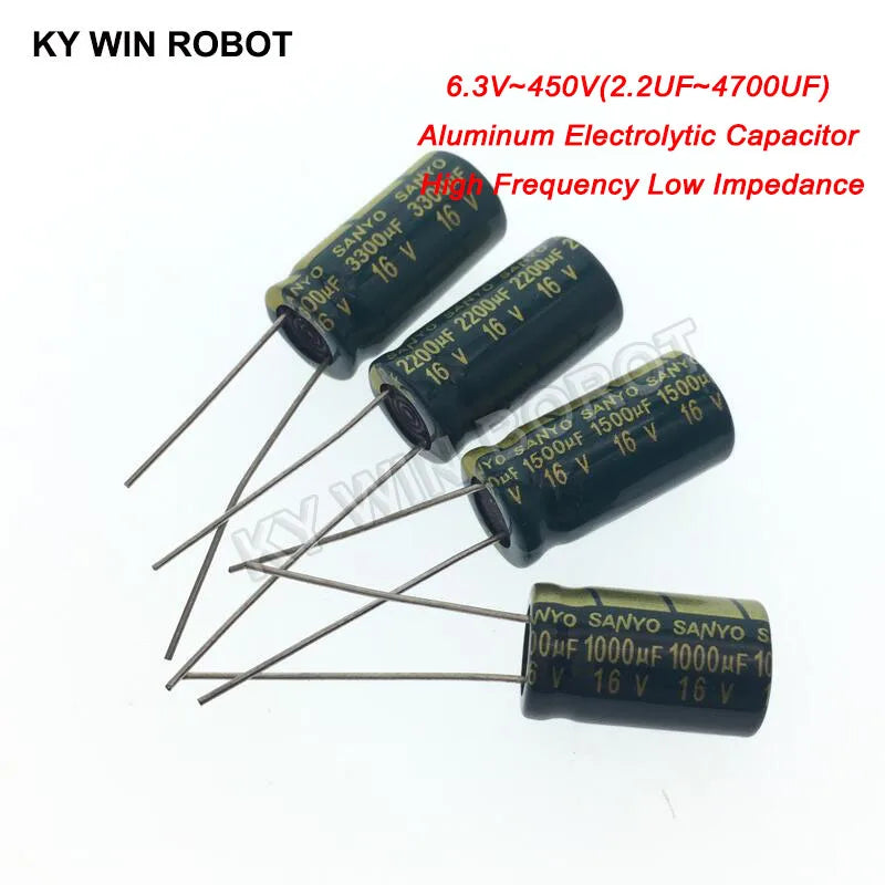 10V 16V 25V 35V 50V 400V High Frequency Low ESR Aluminum Cap
