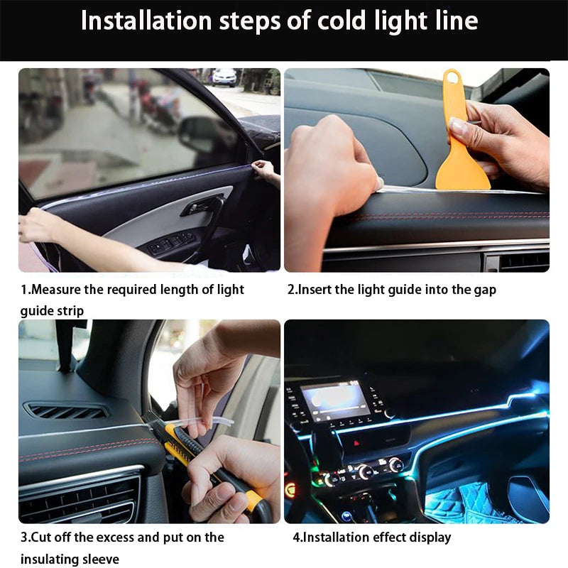 1/2/3/4/5M RGB Car Interior Ambient LED Light Strip Invisibl