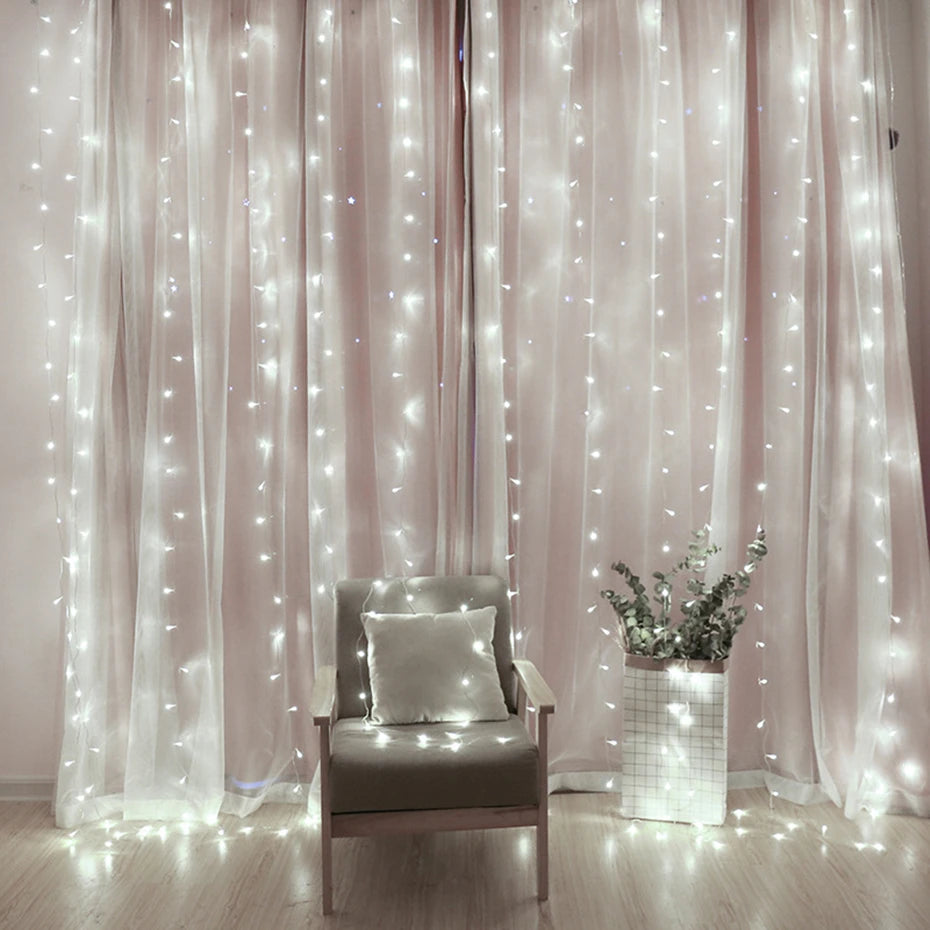 Outdoor Led Curtain Lights String Waterproof Icicle Light Garland On The Window Garden Lamp Fairy Light Christmas New Year Decor