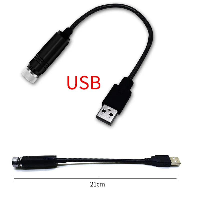 USB Car Interior Atmosphere Star Sky Lamp Ceiling Roof Light