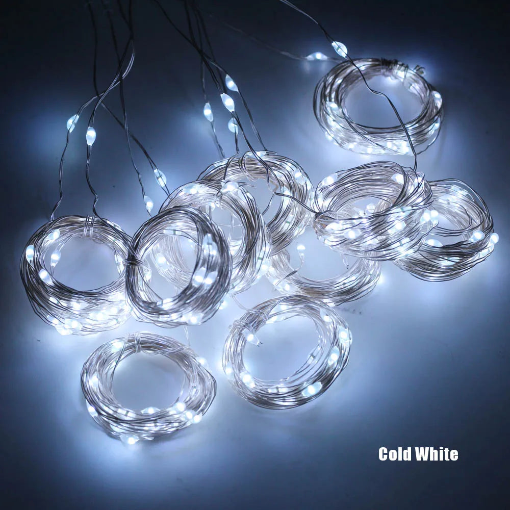 3M LED Curtain Garland USB String Lights Fairy Festoon With Remote Christmas Wedding Holiday New Year Decoration 2024 for Home