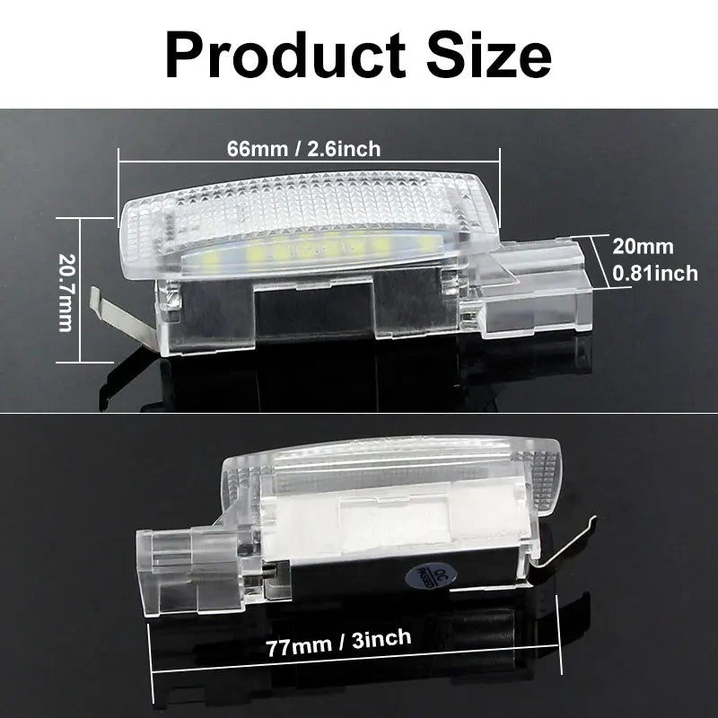 2Pcs LED Interior Sun Visor Vanity Mirror Light Reading Lamp