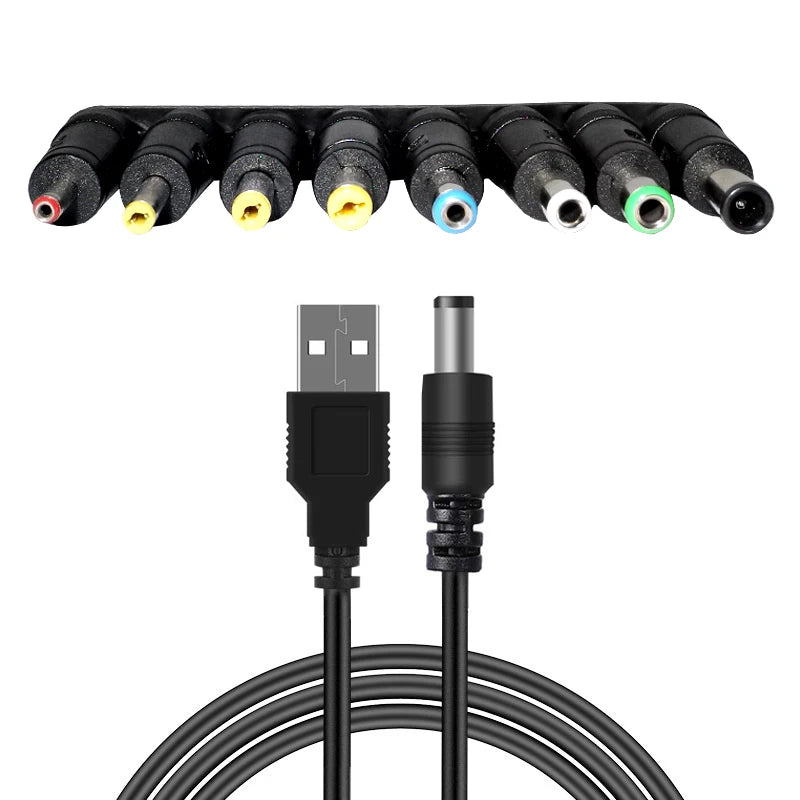 Universal Power Cable USB to DC 5.5 2.1mm Jack 5V Charging C