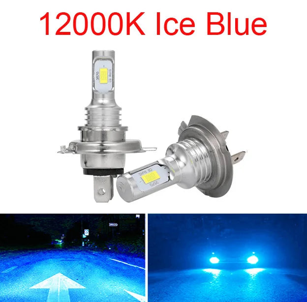 New 2Pcs CSP H7 H4 Led Car Headlight Bulb Source Car Led Fog Driving Lights White Yellow 8000K Bulb Fog Lamps Car Accessories