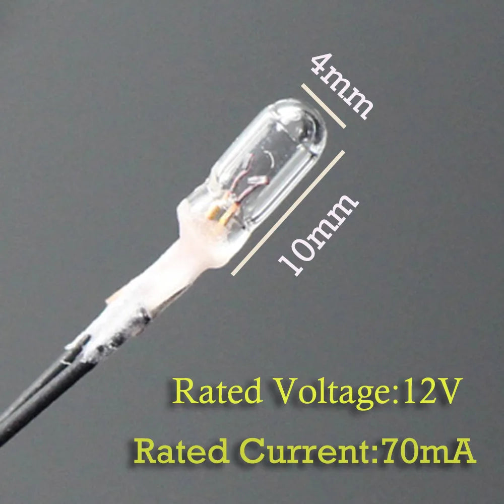 50pcs Pre-wired 4mm Mini Bulbs 12V 14V 16V 70mA Soldered Gra